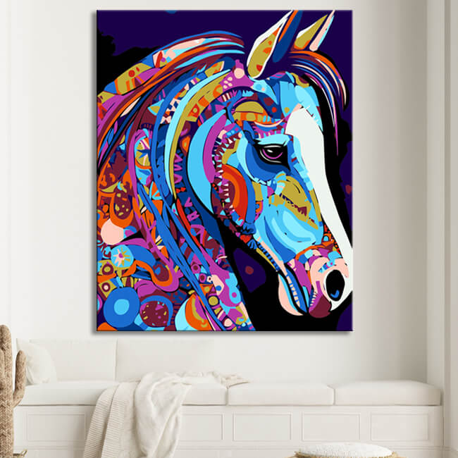 Painting by Numbers - Colorful Hanoverian in Picasso style