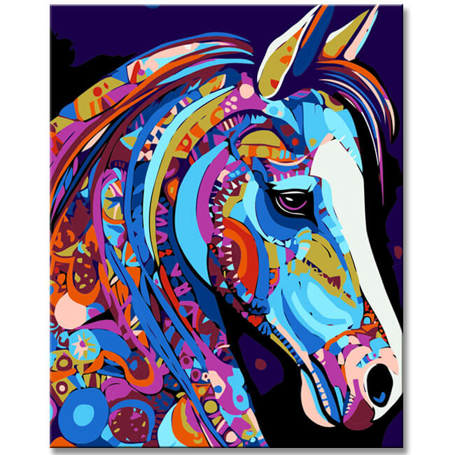 Painting by Numbers - Colorful Hanoverian in Picasso style