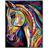 Painting by Numbers Colorful Horse Portrait in Picasso Style