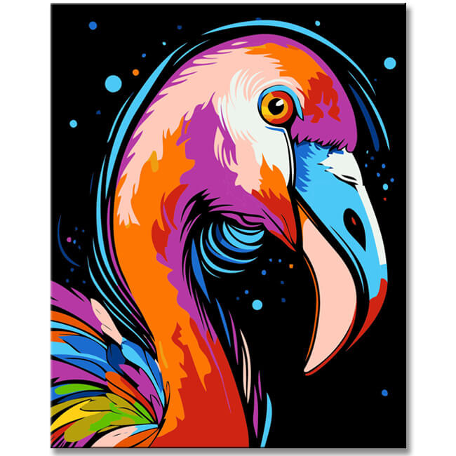 Painting by Numbers: Picasso Style Flamingo