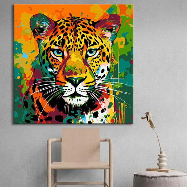 Painting by Numbers - Colorful Leopard in Picasso Style