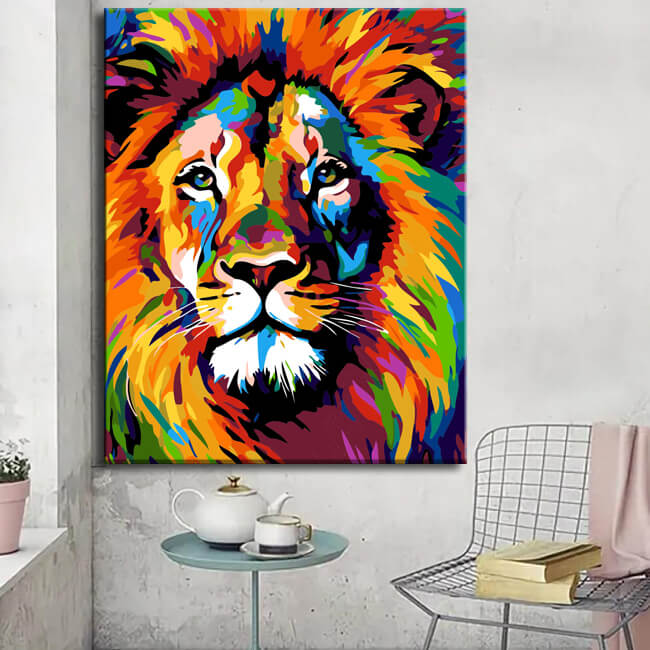 Painting by Numbers - Colorful Lion after Picasso