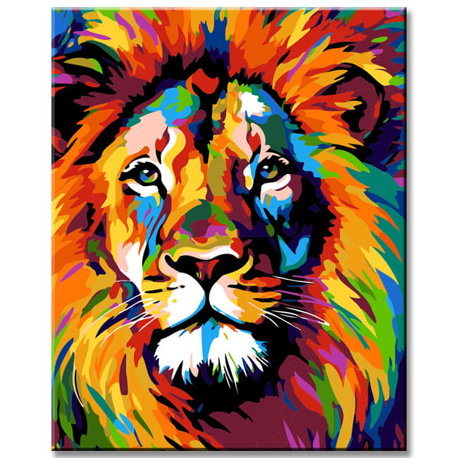 Painting by Numbers - Colorful Lion after Picasso