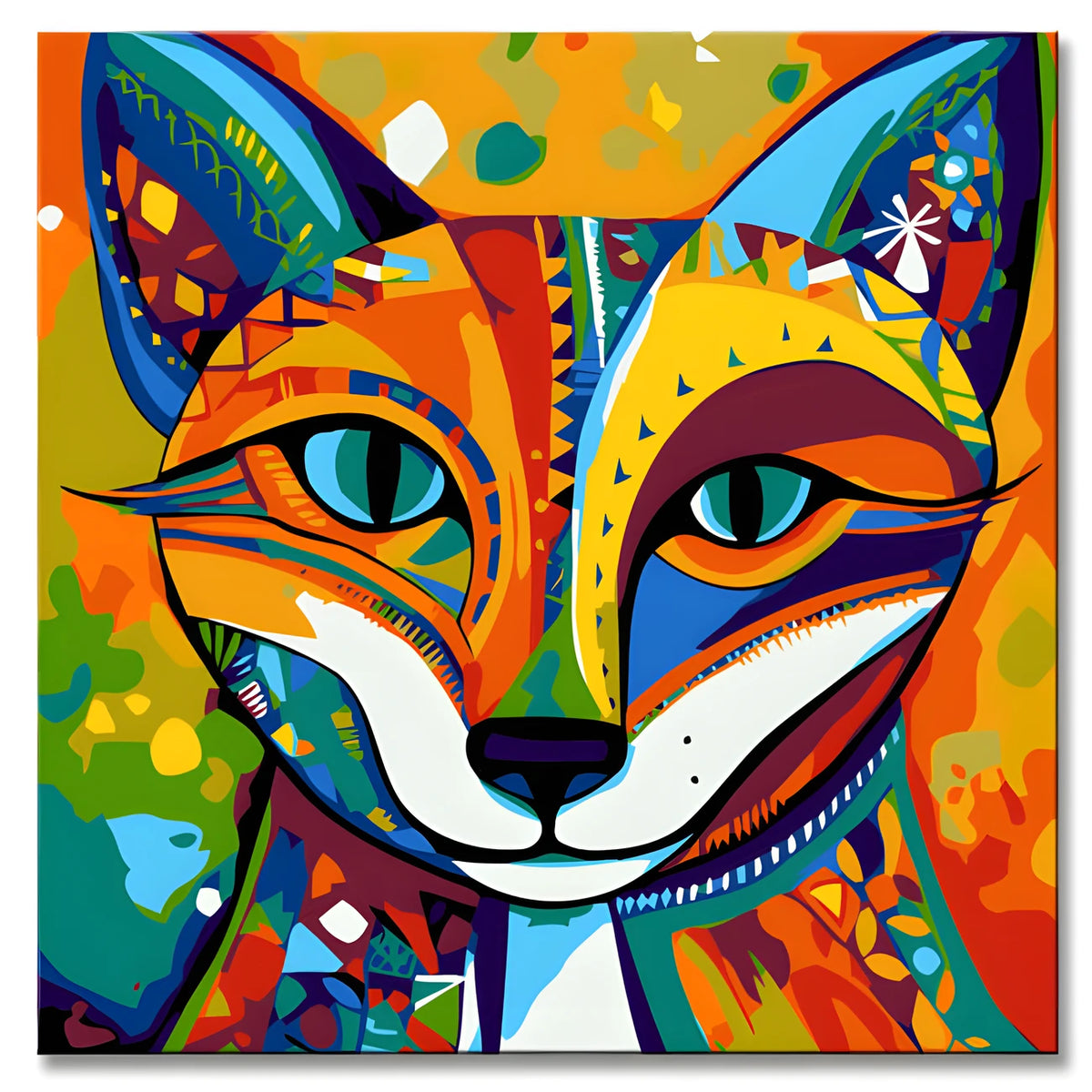 Colorful Picasso Style Fox Painting Paint by Numbers