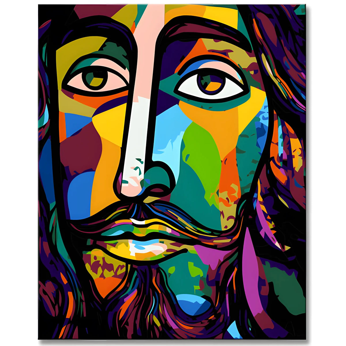 Digital Painting by Numbers Template Jesus Christ in Picasso Style