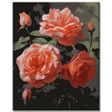 Vibrant Watercolor Roses Paint by Numbers Masterpiece