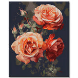 Exquisite Watercolor Rose Artwork: Paint by Numbers Art