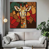 Painting by numbers giraffe portrait mosaic