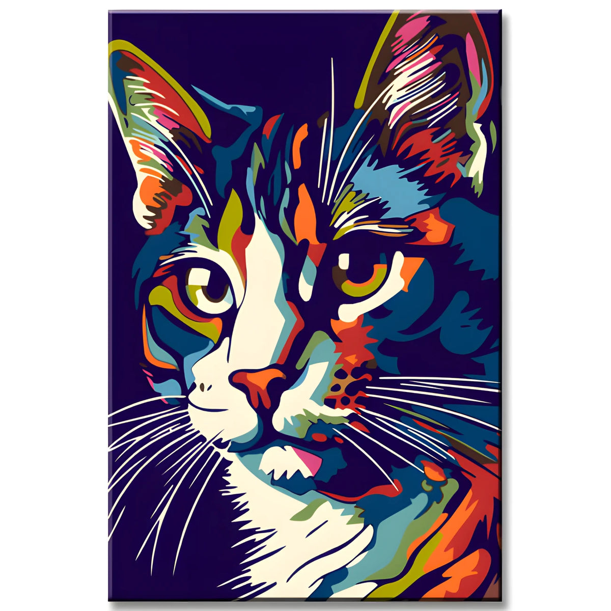 Colorful Norwegian forest Cat Painting by Numbers