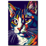 Colorful Norwegian forest Cat Painting by Numbers