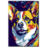 Playful Welsh Corgi - Painting by Numbers