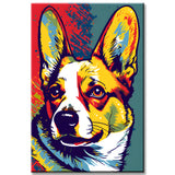 Colorful Welsh Corgi Painting by Numbers