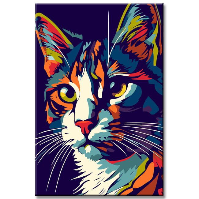 Cat portrait - painting by numbers