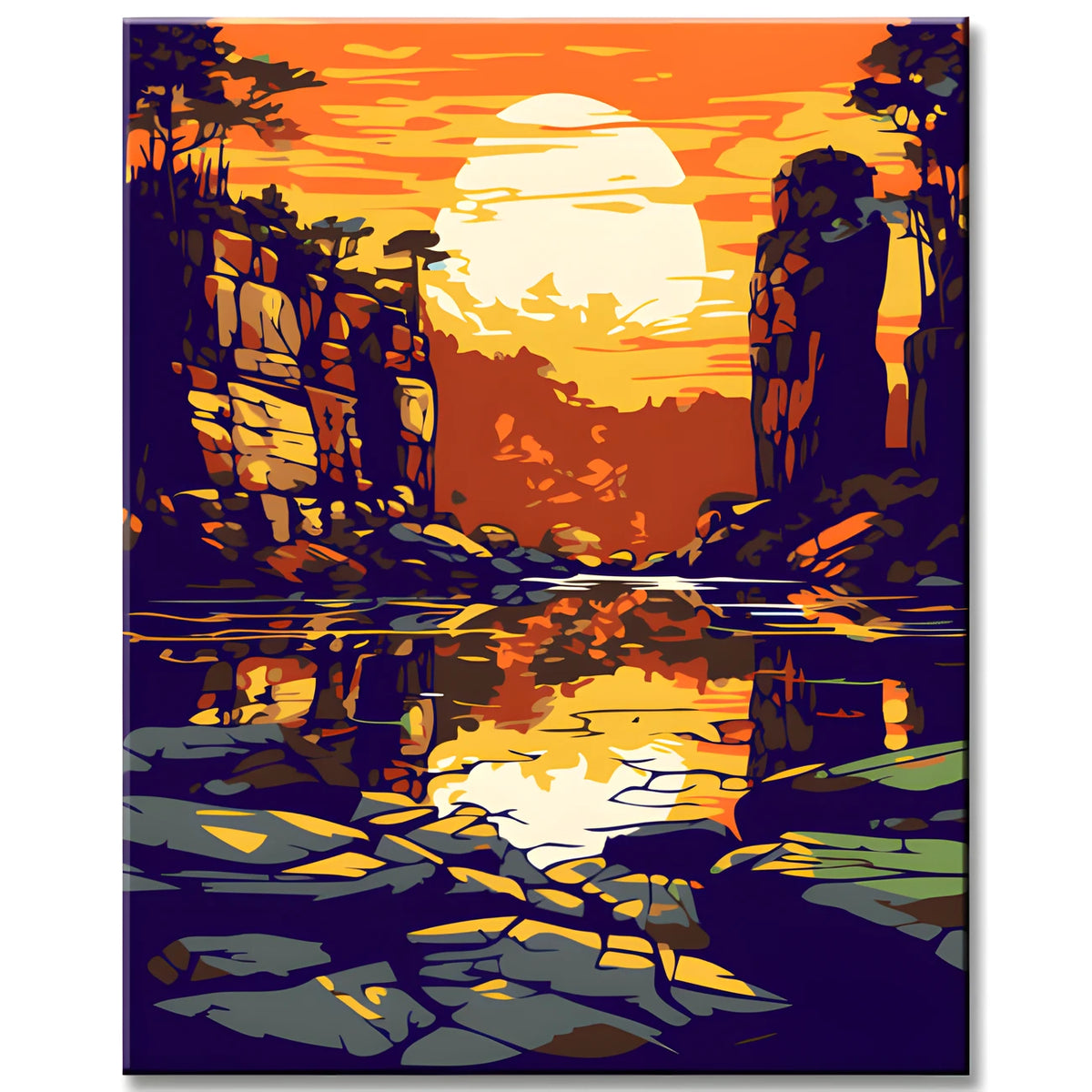 Paint by Numbers Rock Landscape Art