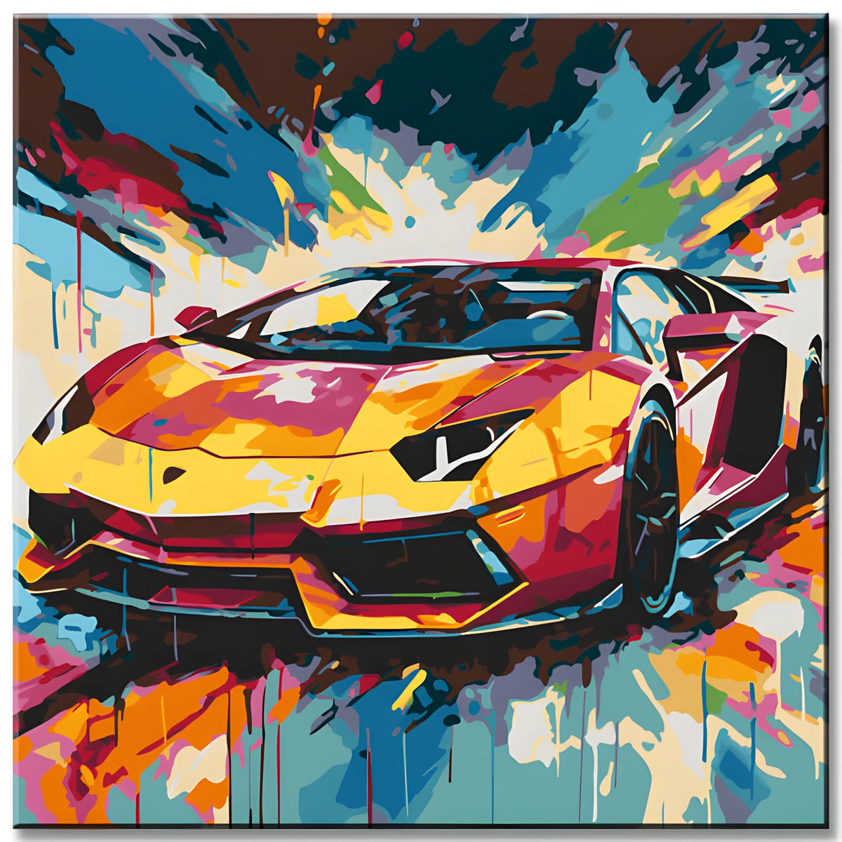 Lamborghini Modern Art Paint by Numbers