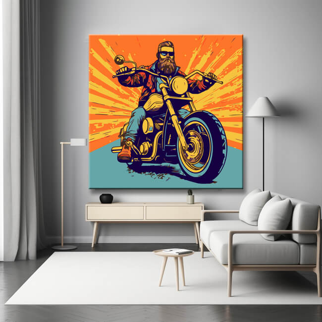 Vikings on motorcycles - painting by numbers