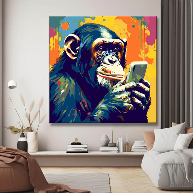 Paint by Numbers Set - Chimpanzee Pop Art
