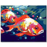 Colorful School of Fish Painting by Numbers
