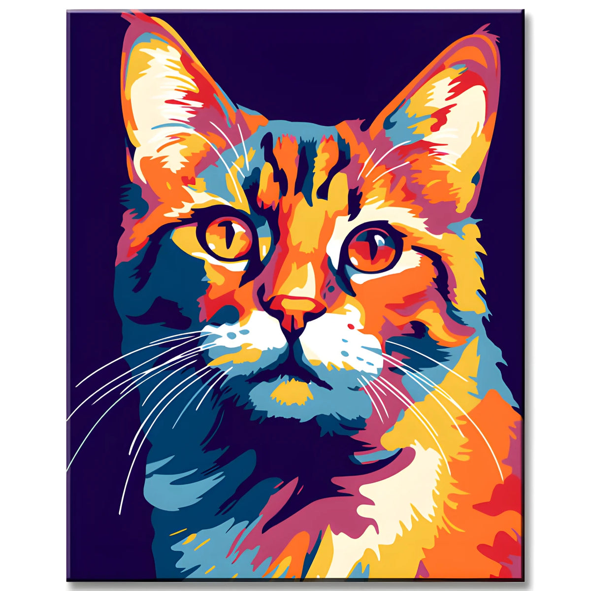 Colorful Serval Cat Painting by Numbers
