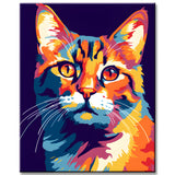 Colorful Serval Cat Painting by Numbers