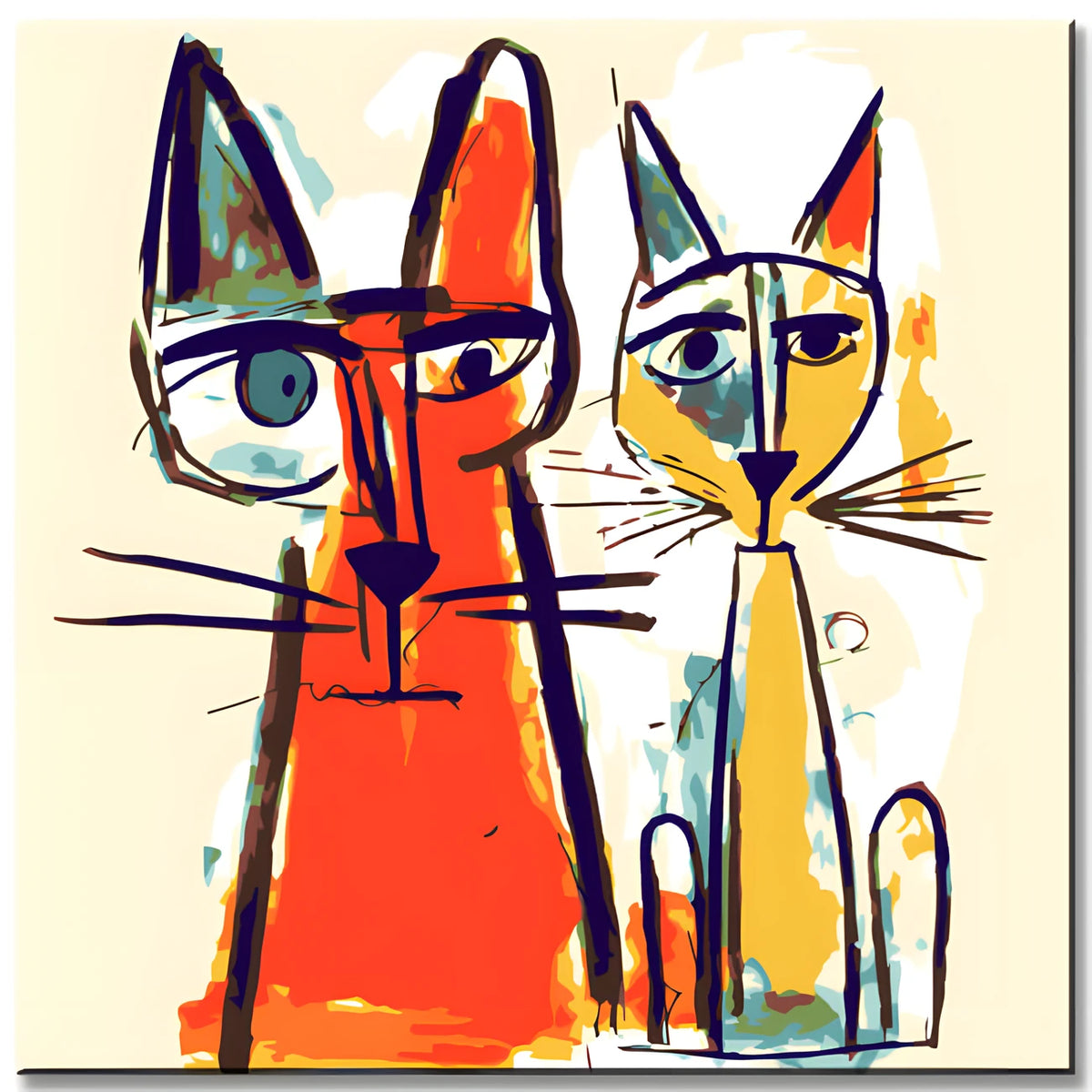 Easy Picasso Dog and Cat Sketches Paint by Numbers