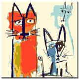 Picasso-Inspired Dog and Cat Sketches - Paint by Numbers