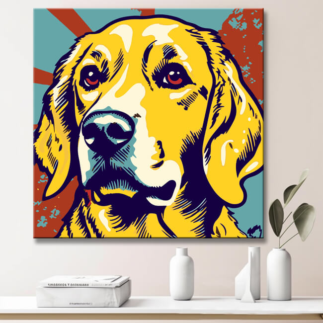 Lichtenstein Golden Retriever - Painting by Numbers