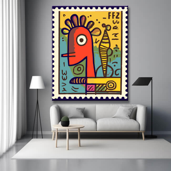 Postal stamp - paint by numbers