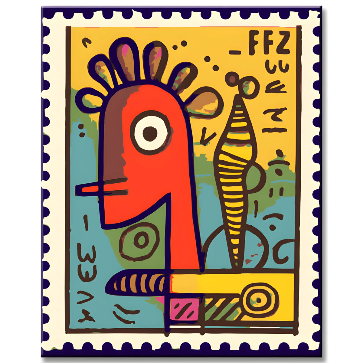 Postal Stamp Paint by Numbers