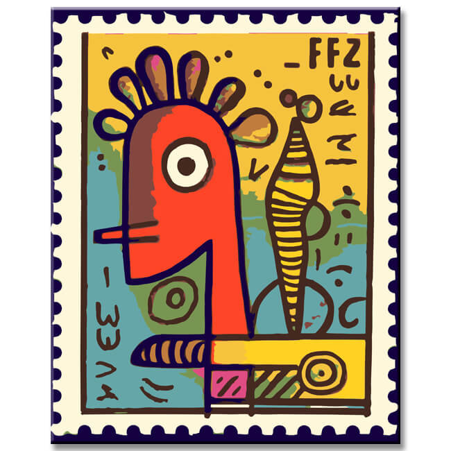 Postal stamp - paint by numbers