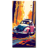 VW Beetle in The forest Painting by Numbers