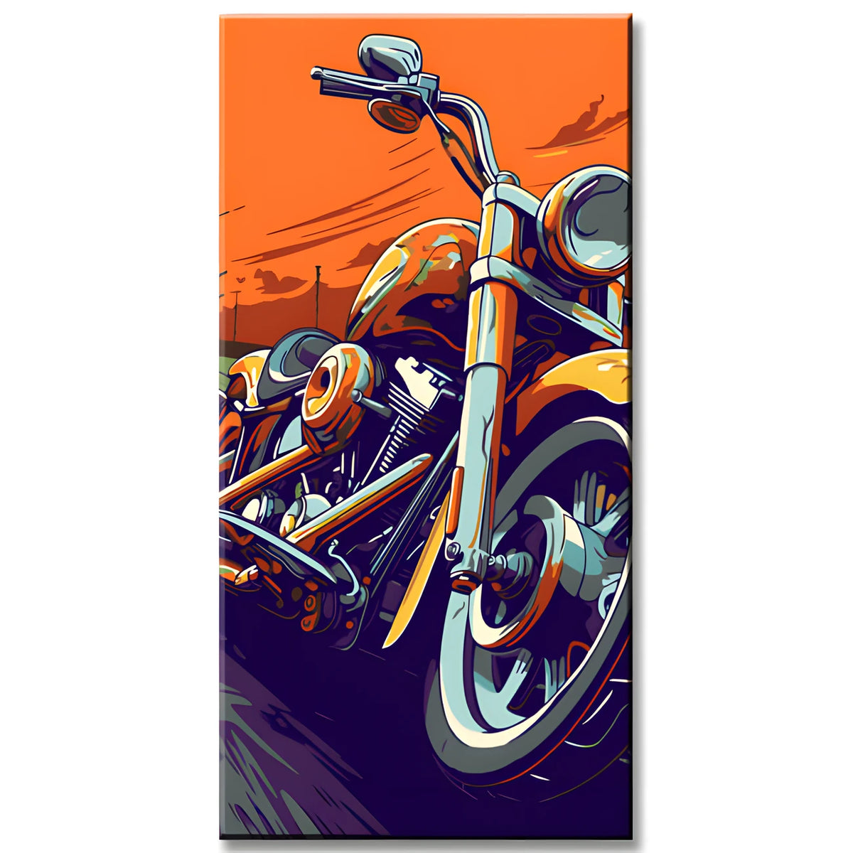 Beach Promenade with Motorbike Paint by Numbers