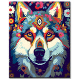 Painting by Numbers for Children Colorful Wolf