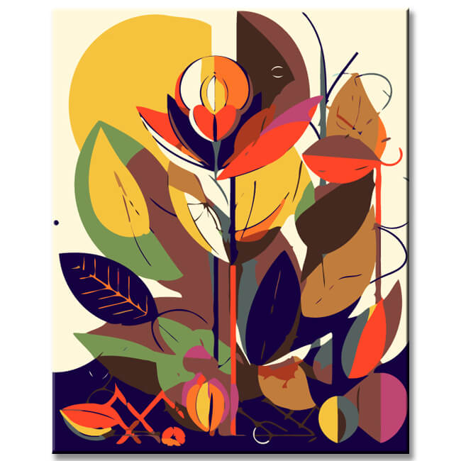 Painting by Numbers for Children Abstract Flowers i