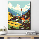 Painting by Numbers Mountain Village in Austria
