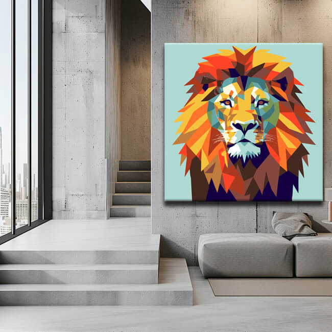 Paint by Numbers 3D Polygon Painting Lion