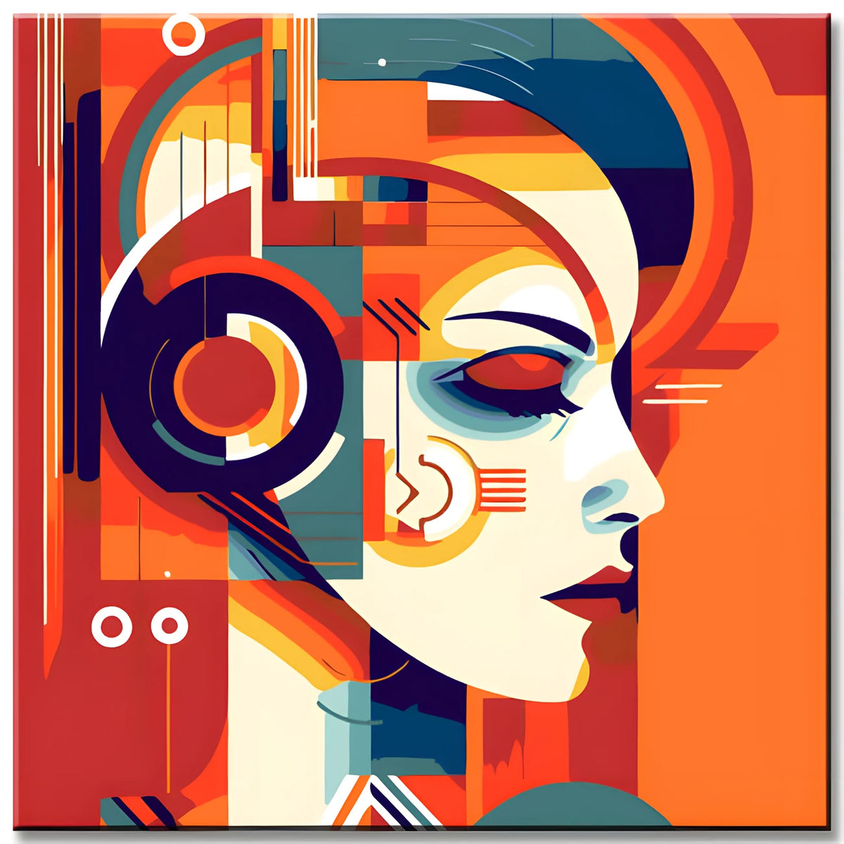 Painting by Numbers Abstract Art Woman with Headphones