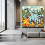 Painting by numbers for children: Dinosaurs in the park