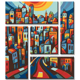 Painting by Numbers City Portrait Creative 5-Panel