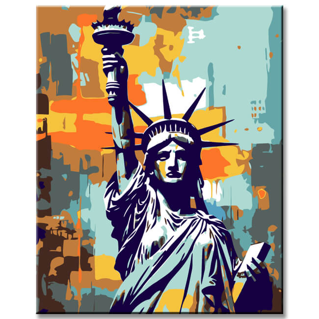 Painting by Numbers Abstract Statue of Liberty