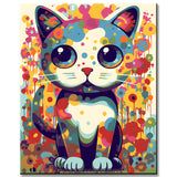 Murakami Style Cat Painting by Numbers