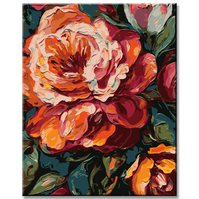 Bright Peonies Nearby: Painting by Numbers