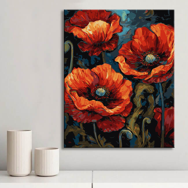 Poppy splendor: painting by numbers