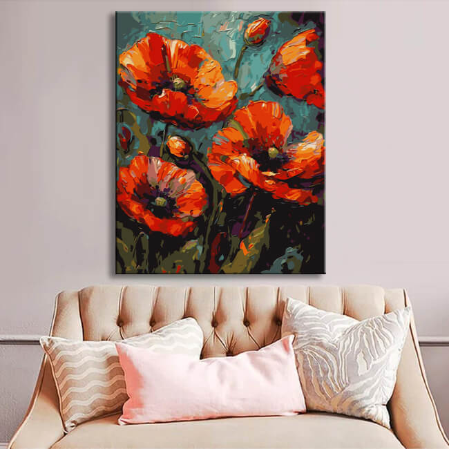 Magnificent poppies: painting by numbers