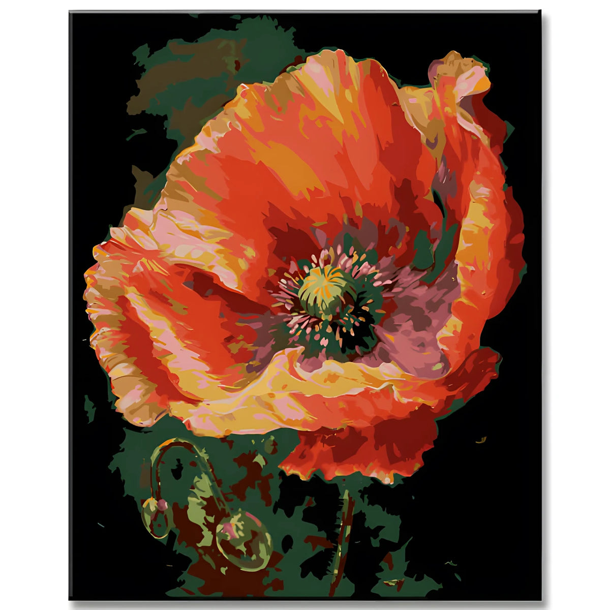 Passionate Poppies: Paint by Numbers