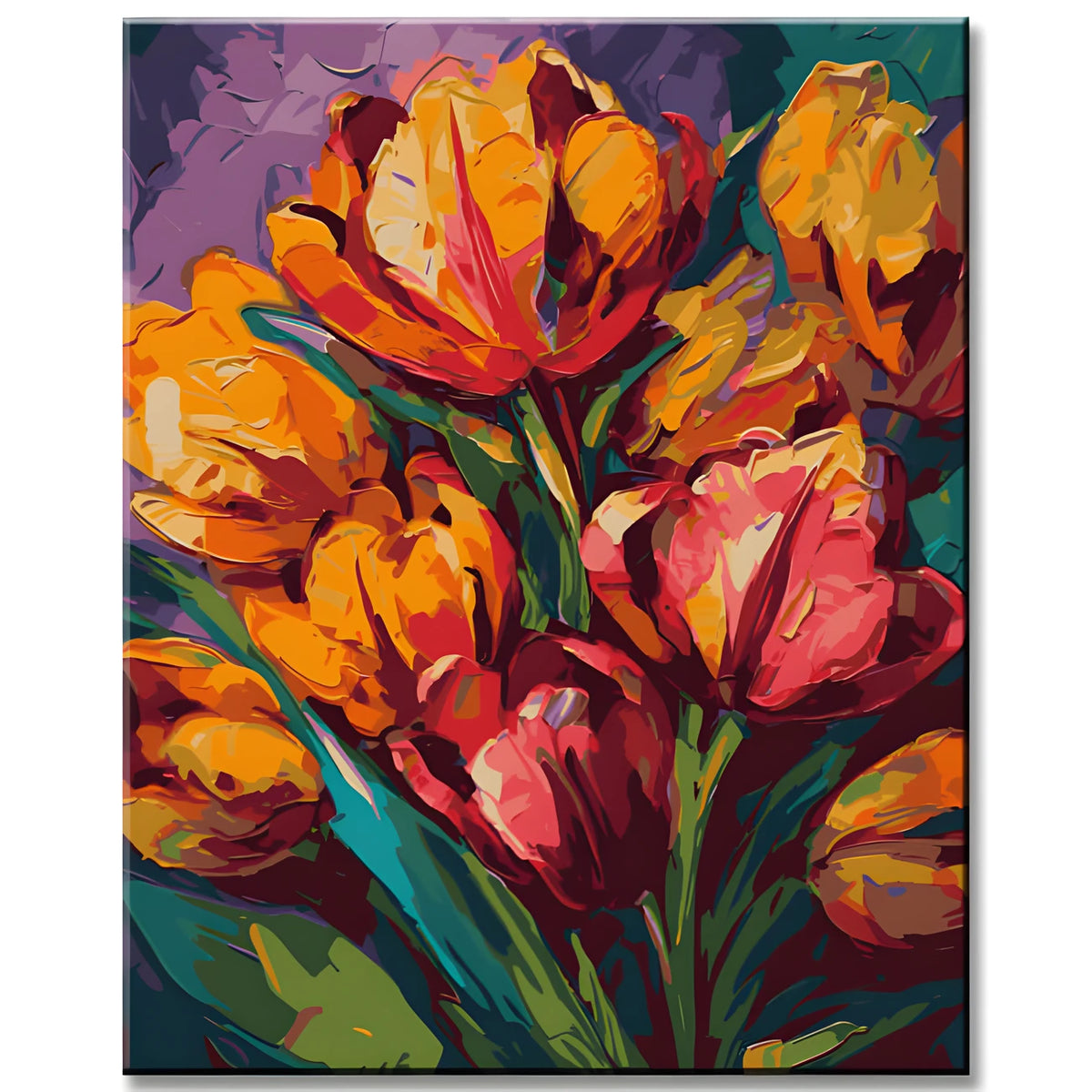 Bright Tulips Painting by Numbers