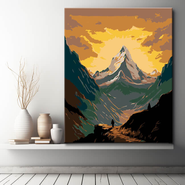 Malen nach Zahlen Schöner Himalaya Sonnenaufgang