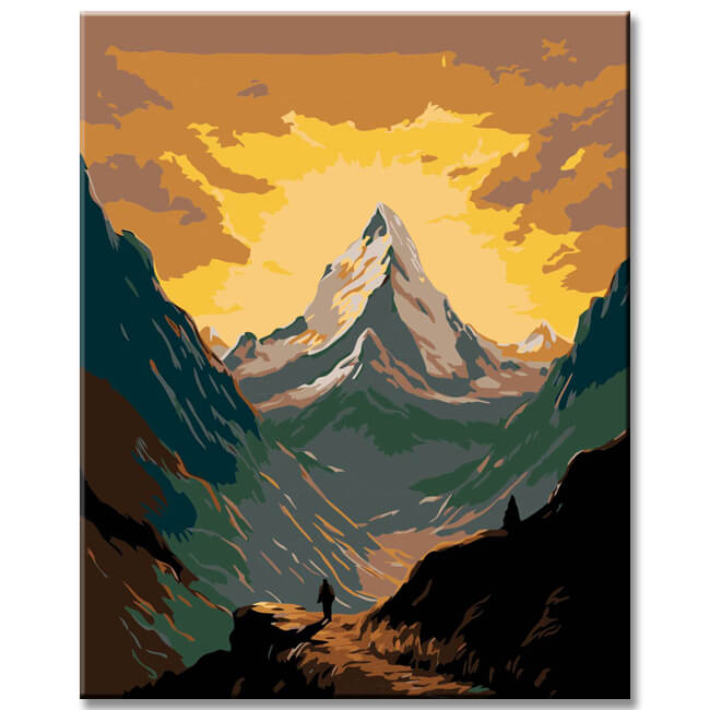 Malen nach Zahlen Schöner Himalaya Sonnenaufgang