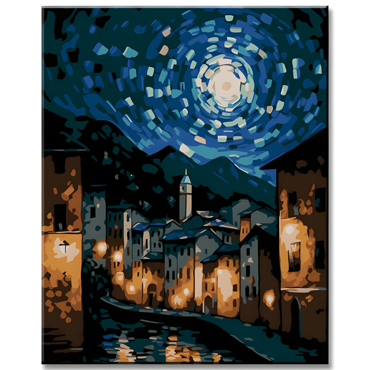 Moonlight Old Town - Paint by Numbers