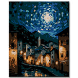 Moonlight Old Town - Paint by Numbers